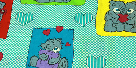 Голубой с мишками 100% хлопок